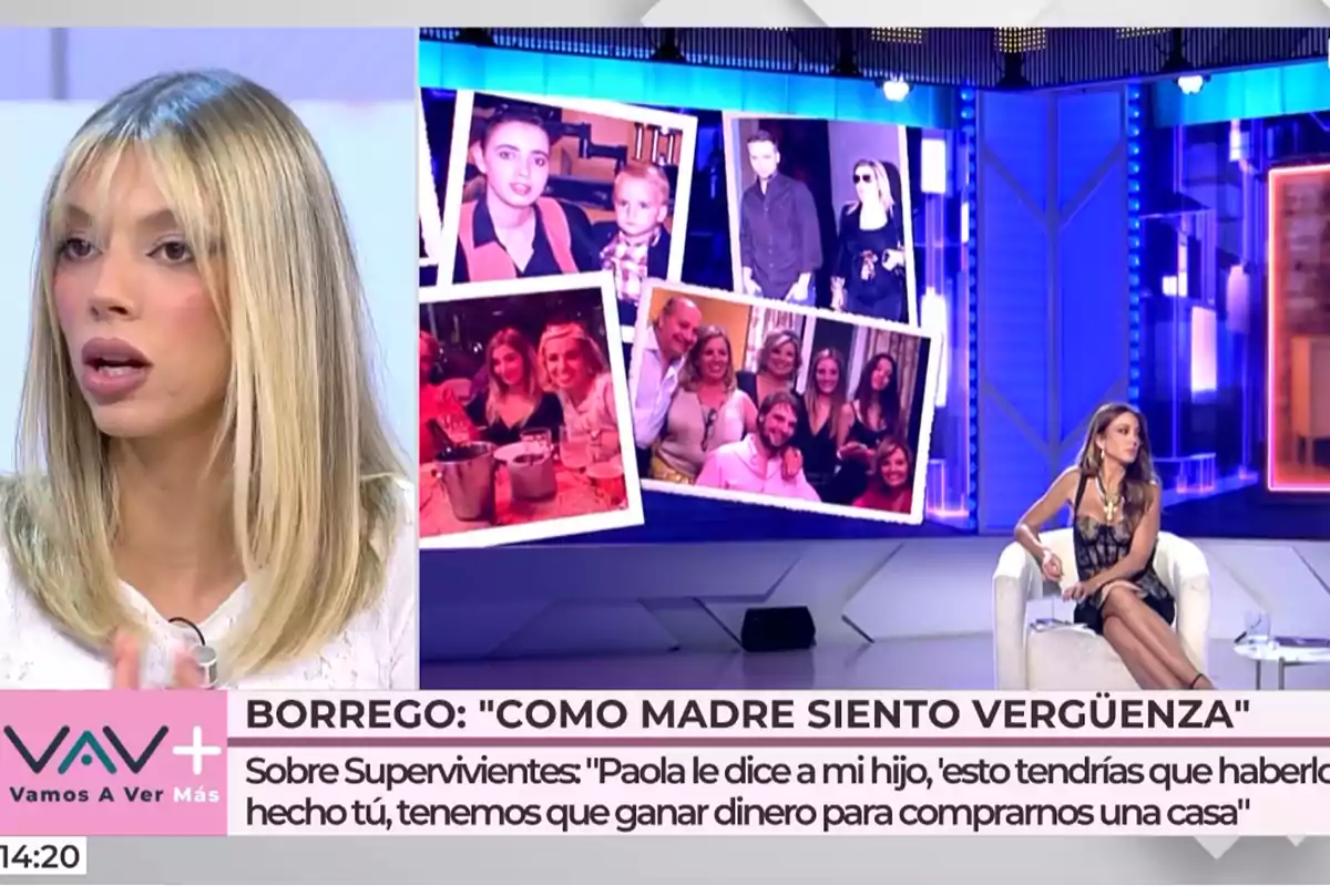 En la imagen se muestra a Alejandra Rubio hablando en un programa de televisión llamado En la imagen se muestra a Alejandra Rubio hablando en un programa de televisión llamado