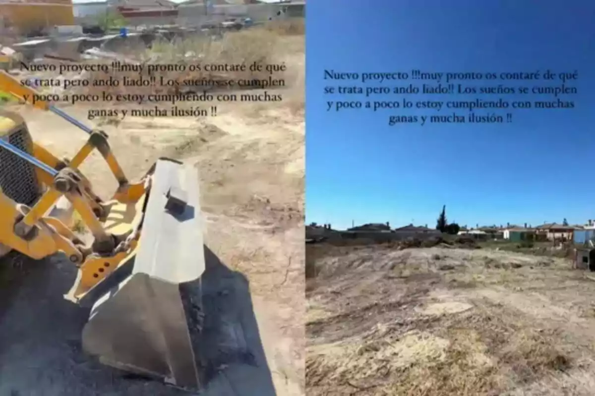 Stories de Alejandro Nieto en el que se ve un terreno con una excavadora y un texto: Nuevo proyecto!!! Muy pronto os contaré de qué se trata pero ando liado!! Los sueños se cumplen y poco a poco lo estoy cumpliendo con muchas ganas y mucha ilusión!! Stories de Alejandro Nieto en el que se ve un terreno con una excavadora y un texto: Nuevo proyecto!!! Muy pronto os contaré de qué se trata pero ando liado!! Los sueños se cumplen y poco a poco lo estoy cumpliendo con muchas ganas y mucha ilusión!!