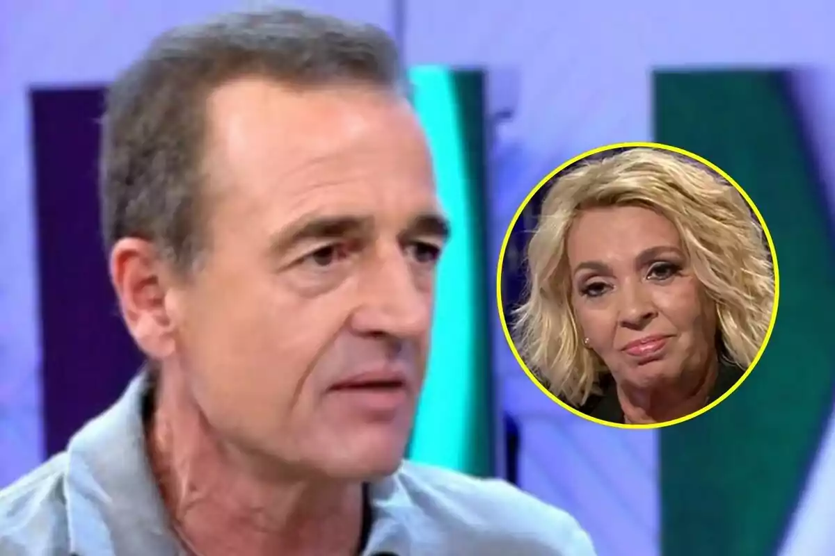 Alessandro Lequio hablando en Vamos a ver con un recuadro que muestra a Carmen Borrego en De Viernes observando.