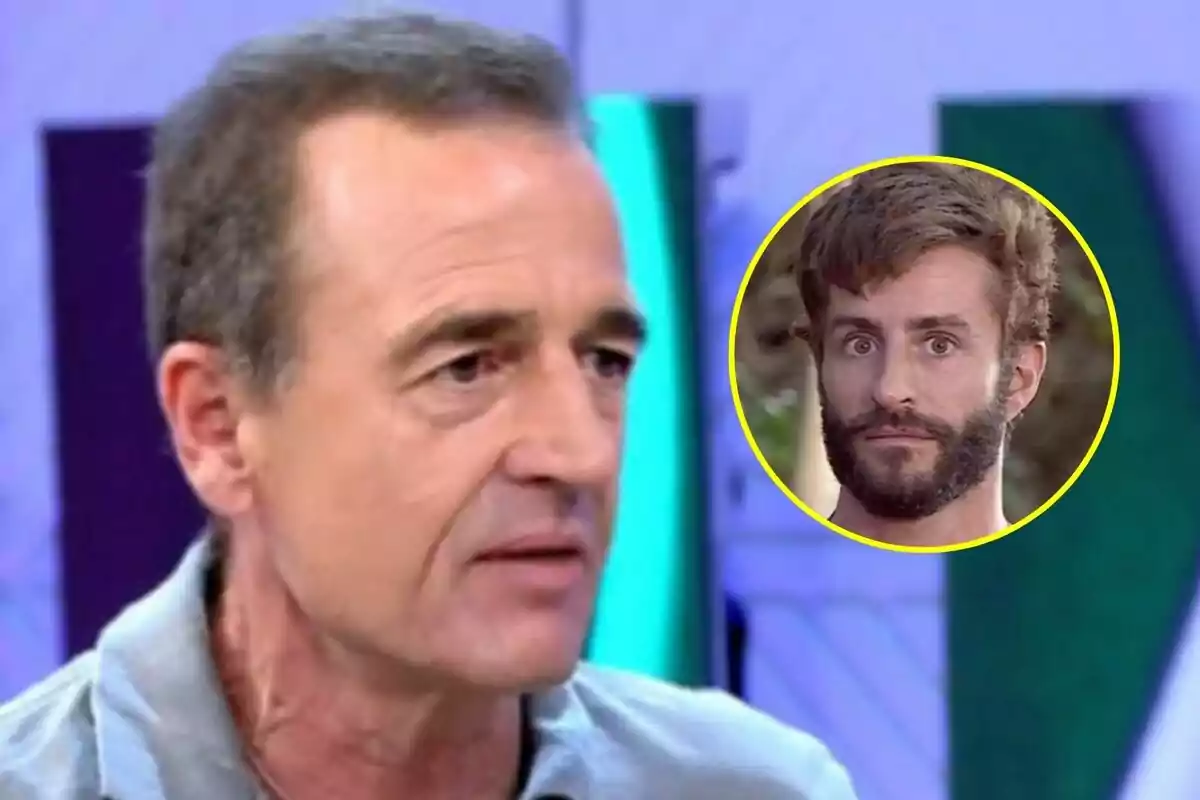 Alessandro Lequio de cabell curt i canós apareix en primer pla a Vamos a ver mentre que en un cercle groc es mostra a Pelayo Díaz amb barba i expressió seriosa a Supervivientes.