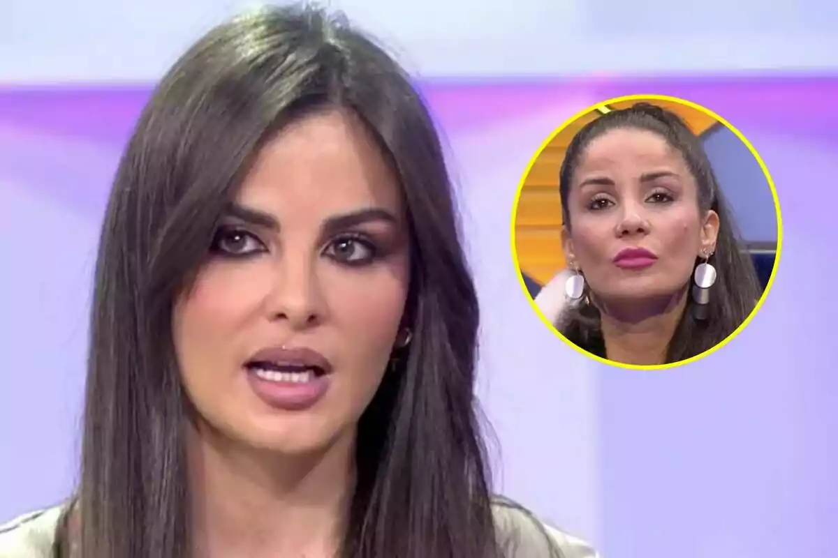 Alexia Rivas parlant a Vamos a ver amb un requadre que mostra Ana Herminia a GH DÚO al fons.