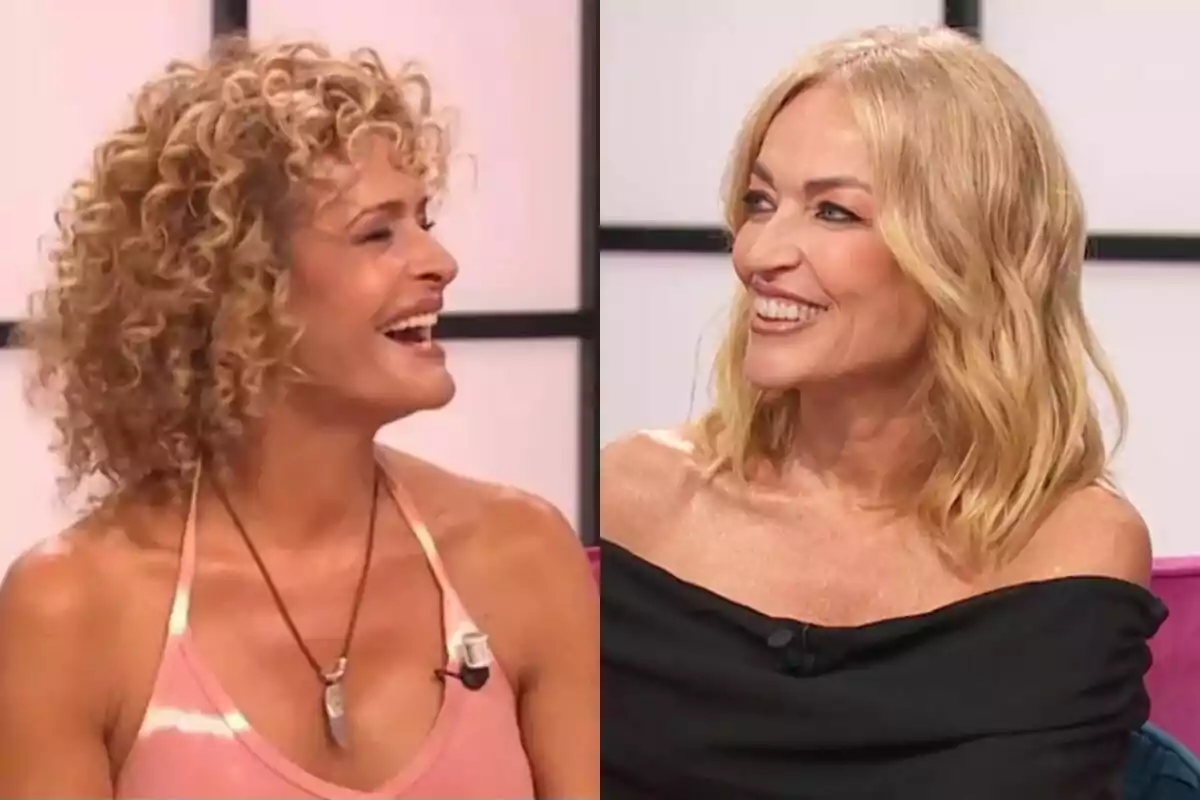 Almudena del Pozo i Gema Fernández somrients mirant-se a D Cor, una amb cabell arrissat i una altra amb cabell laci. Almudena del Pozo i Gema Fernández somrients mirant-se a D Cor, una amb cabell arrissat i una altra amb cabell laci.