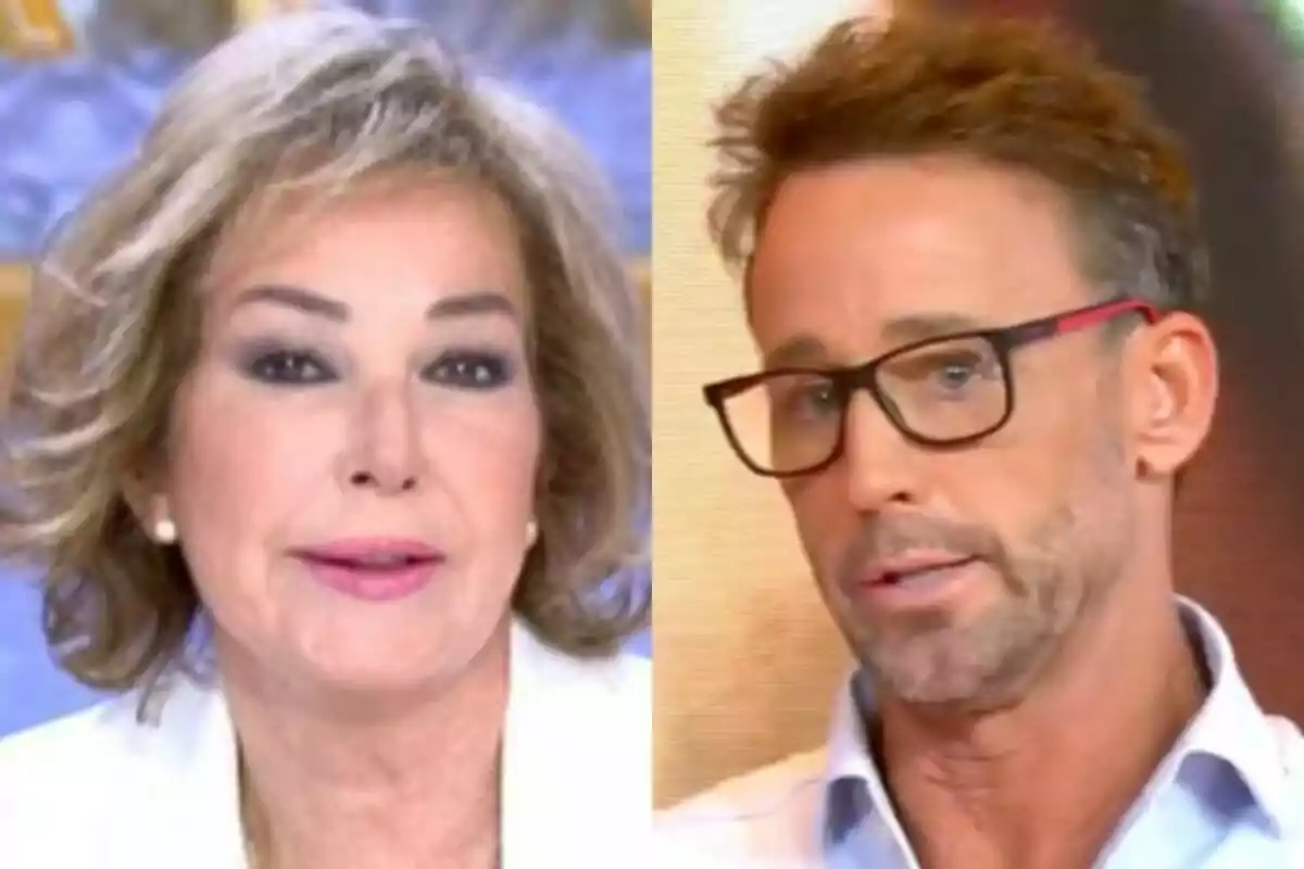 Ana Rosa Quintana y Álvaro Muñoz Escassi en TardeAR, una mujer con cabello corto y rubio y un hombre con gafas y barba.
