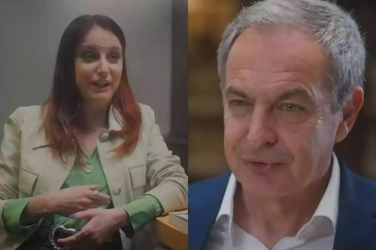 Montaje de Andrea Levy y José Luis Rodríguez Zapatero en Otro Enfoque Montaje de Andrea Levy y José Luis Rodríguez Zapatero en Otro Enfoque