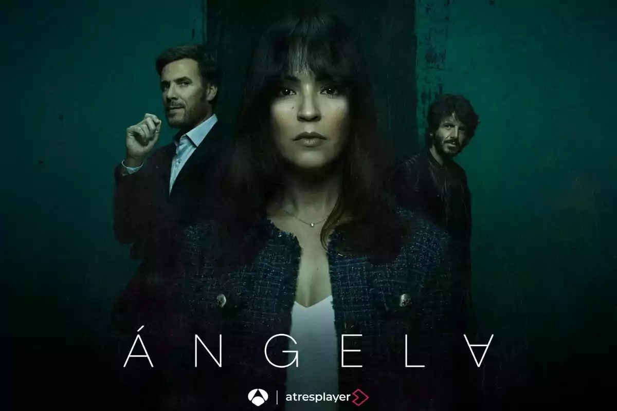 Cartel de Ángela con Verónica Sánchez, Daniel Grao y Jaime Zatarain Cartel de Ángela con Verónica Sánchez, Daniel Grao y Jaime Zatarain