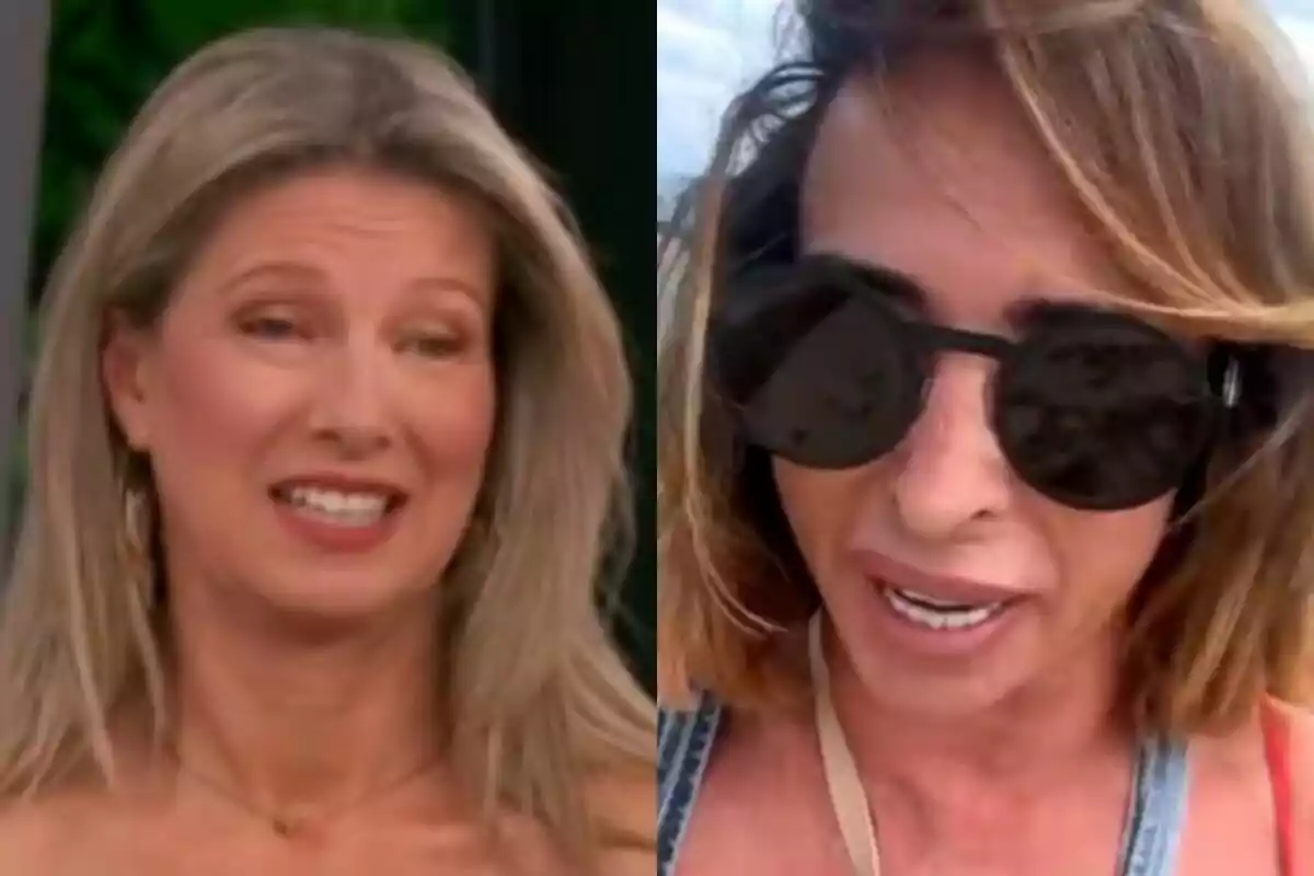 Dos mujeres en una imagen dividida, Anne Igartiburu con cabello rubio y expresión sonriente, María Patiño con gafas de sol y cabello castaño en D Corazón.