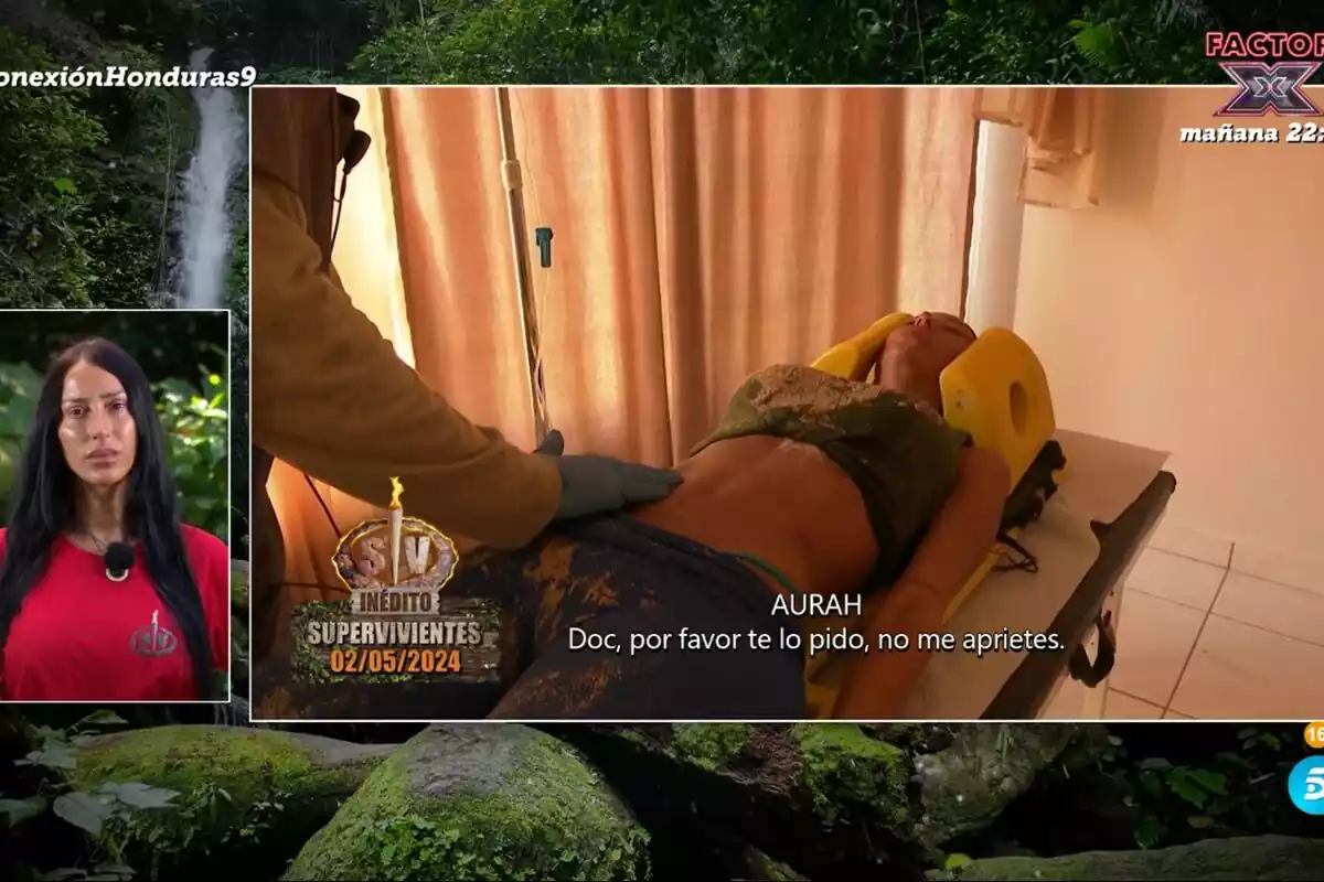 Captura de Aurah Ruiz con dolor en el hospital después de su accidente en Supervivientes Captura de Aurah Ruiz con dolor en el hospital después de su accidente en Supervivientes