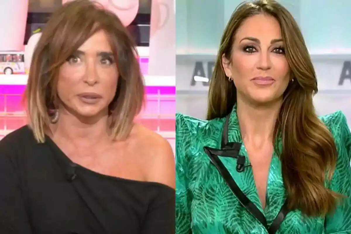 María Patiño i Bea Archidona en un programa de televisió, una amb cabell curt i l'altra amb cabell llarg, ambdues mirant cap a la càmera.