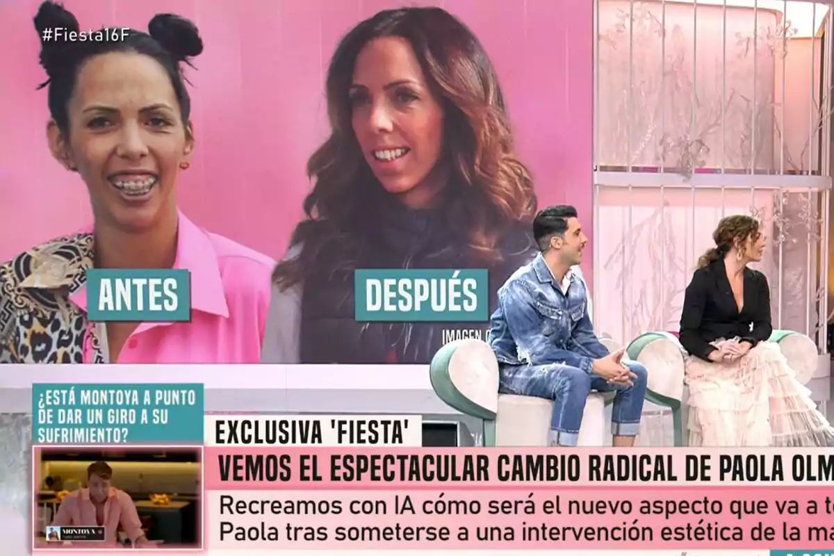 Una imatge de Festa mostra un canvi d'aparença de Paola Olmedo amb fotos de 