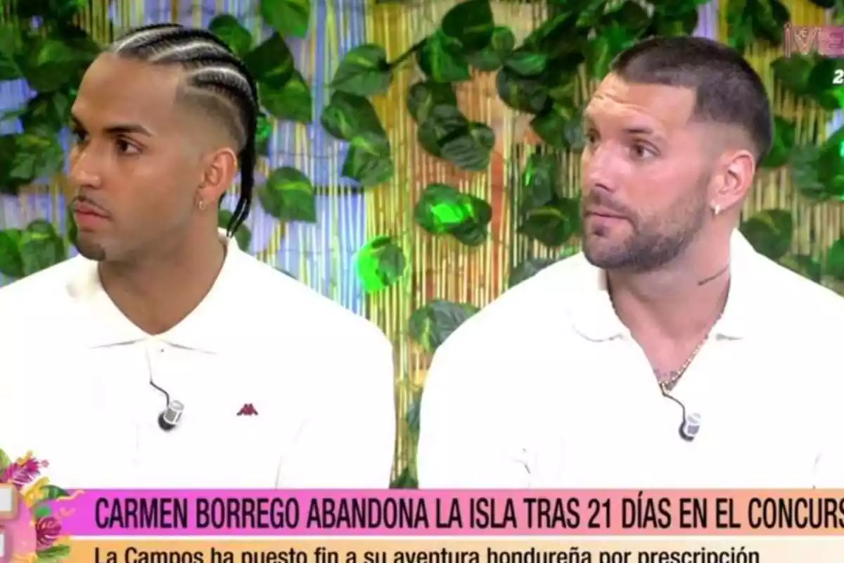 Captura de Yulen Pereira y Albert Barranco en el plató de Fiesta Captura de Yulen Pereira y Albert Barranco en el plató de Fiesta