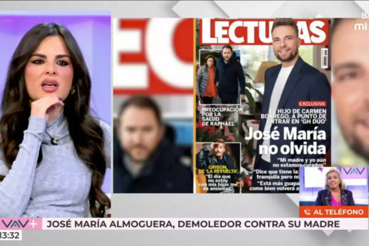 Captura de Alexia Rivas comentando la portada de José María Almoguera en 'Vamos a ver' Captura de Alexia Rivas comentando la portada de José María Almoguera en 'Vamos a ver'
