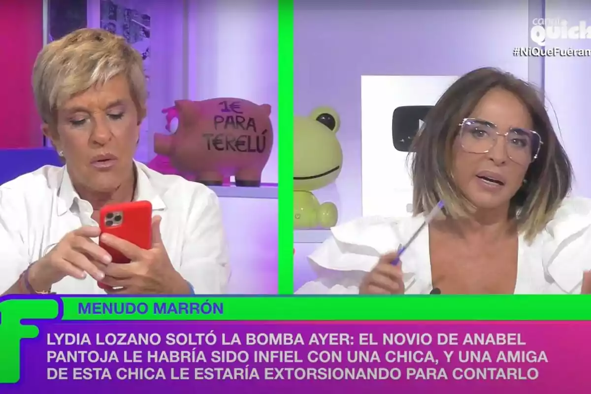 Captura de Chelo García Cortés con María Patiño en 'Ni que fuéramos' Captura de Chelo García Cortés con María Patiño en 'Ni que fuéramos'