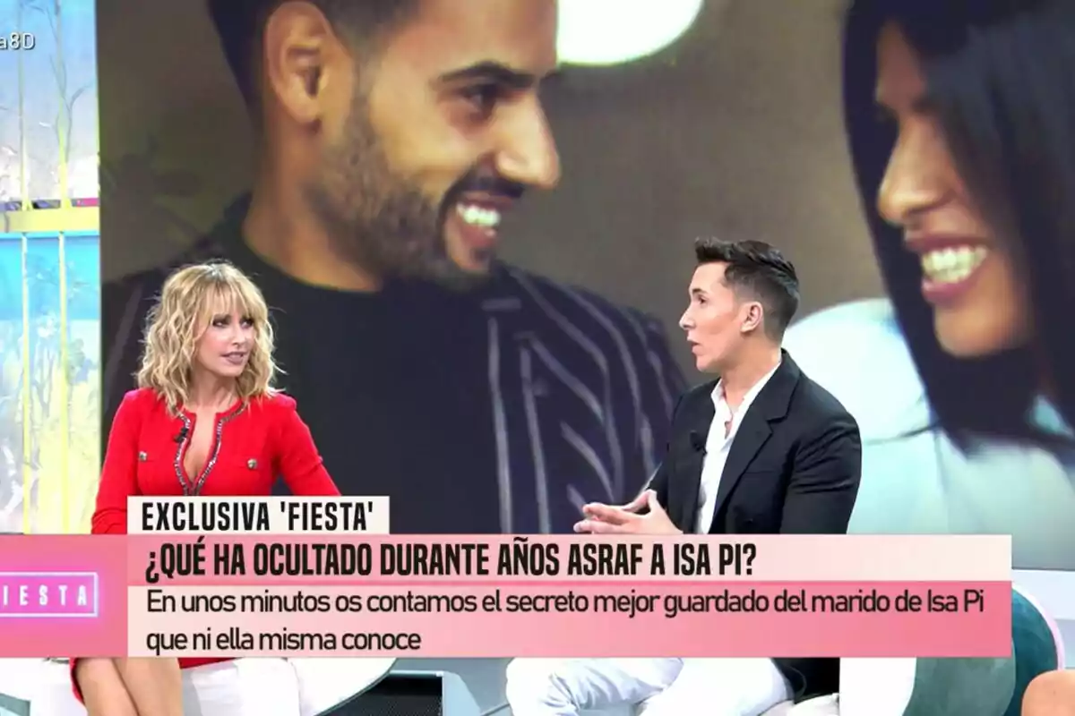 Captura de Emma García y Omar Suárez en 'Fiesta' Captura de Emma García y Omar Suárez en 'Fiesta'