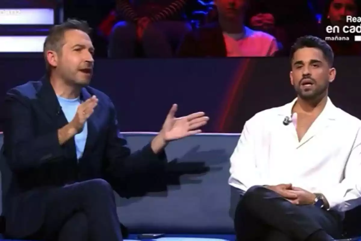 Captura de Frank Blanco i Miguel Frigenti al debat de 'Gran Hermano' Captura de Frank Blanco i Miguel Frigenti al debat de 'Gran Hermano'