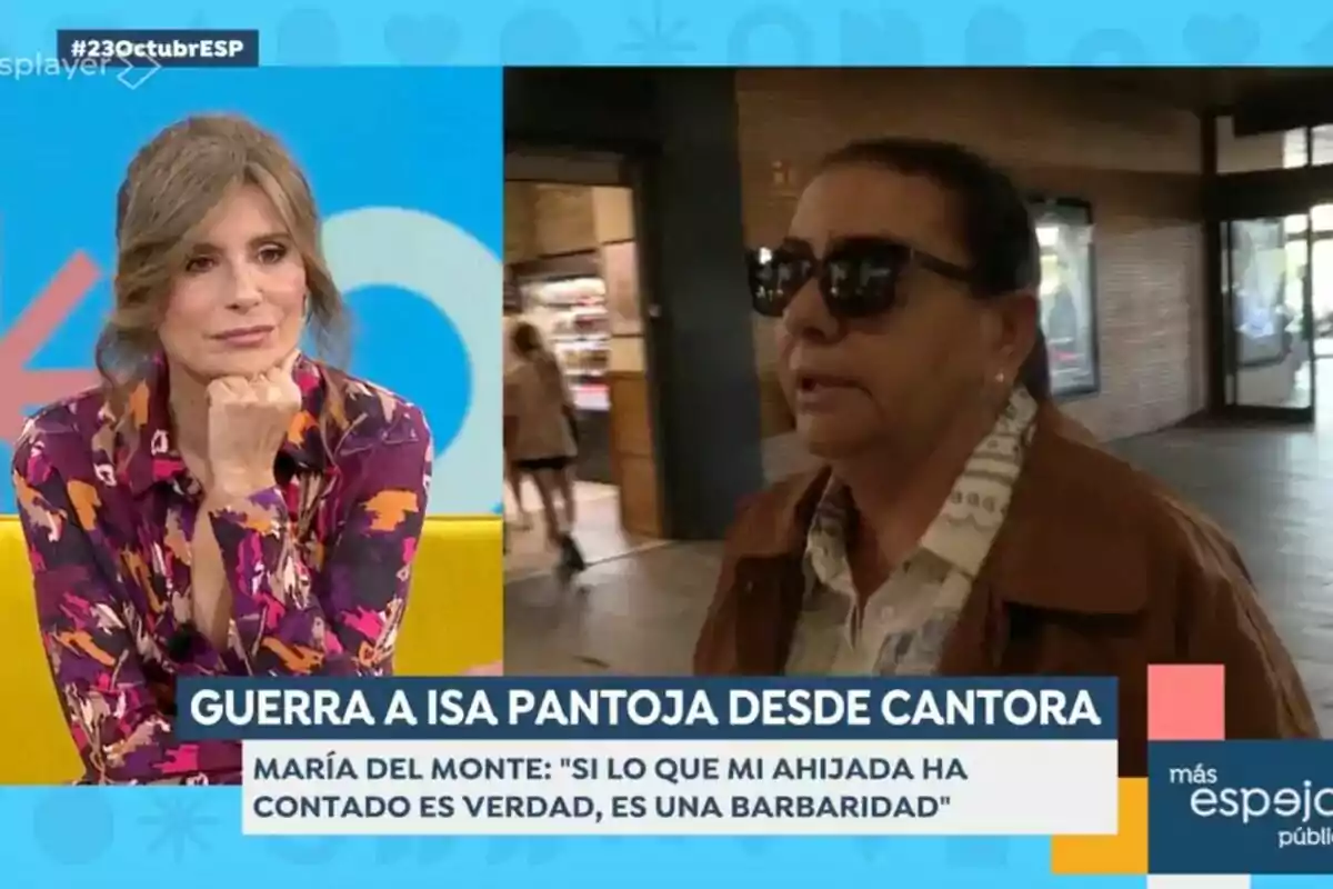 Captura de Gema López y María del Monte en 'Espejo Público' Captura de Gema López y María del Monte en 'Espejo Público'