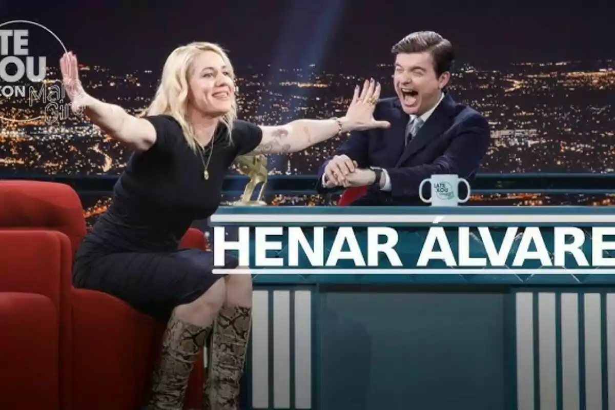 Captura de Henar Álvarez y Marc Giró en 'Late Xou con Marc Giró' Captura de Henar Álvarez y Marc Giró en 'Late Xou con Marc Giró'