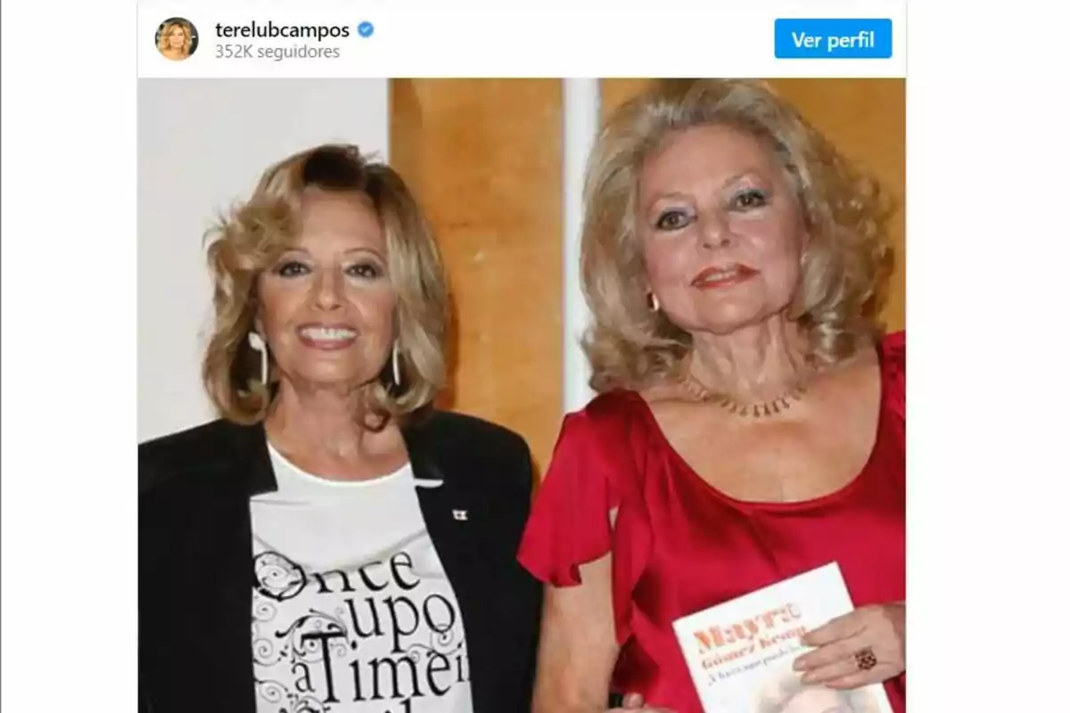 Captura de María Teresa Campos y Mayra Gómez Kemp en el Instagram de Terelu Campos Captura de María Teresa Campos y Mayra Gómez Kemp en el Instagram de Terelu Campos