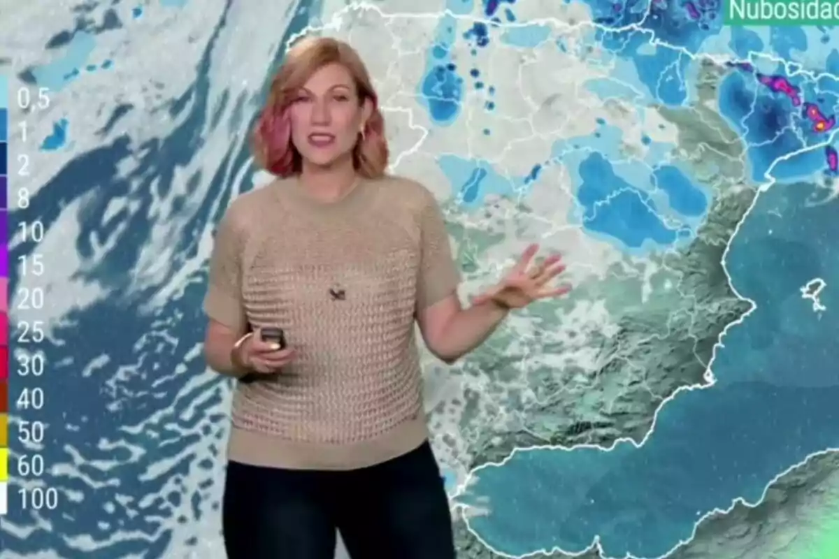 Captura de Núria Seró en 'El Tiempo' del Telediario de La 1 Captura de Núria Seró en 'El Tiempo' del Telediario de La 1