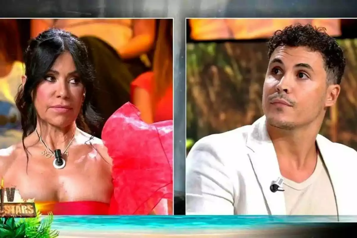Captura del programa 'Supervivientes' amb Maite Galdeano i Kiko Jiménez amb les cares serioses Captura del programa 'Supervivientes' amb Maite Galdeano i Kiko Jiménez amb les cares serioses