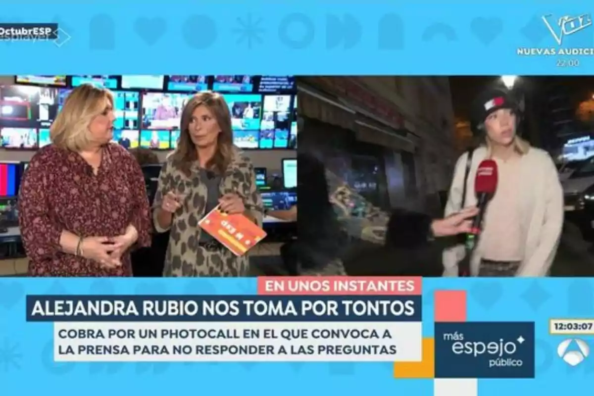 Captura de Pilar Vidal, Gema López y Alejandra Rubio en 'Espejo Público' Captura de Pilar Vidal, Gema López y Alejandra Rubio en 'Espejo Público'