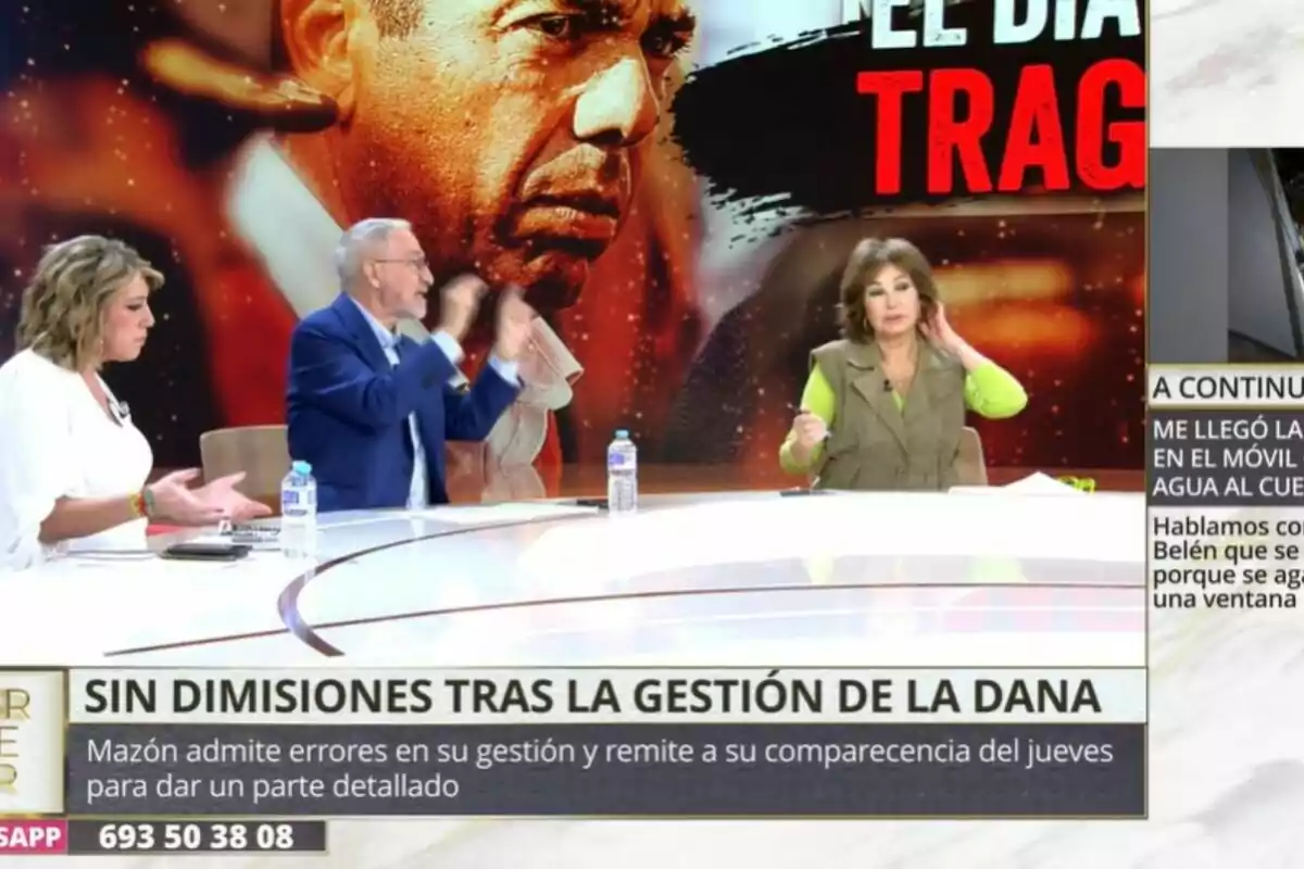 Captura de Xavier Sardá, Susana Díaz y Ana Rosa Quintana en 'TardeAR' Captura de Xavier Sardá, Susana Díaz y Ana Rosa Quintana en 'TardeAR'