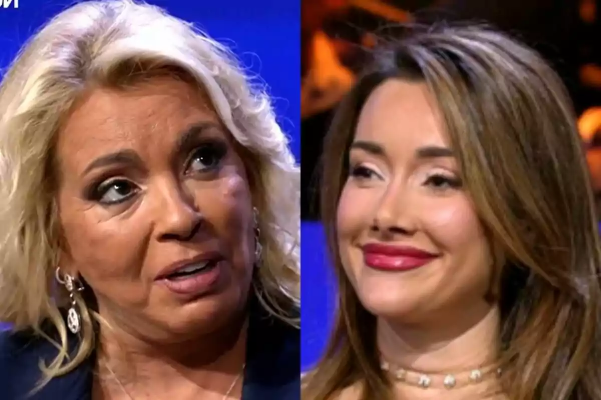 Carmen Borrego i Adara Molinero a GH DÚO, una amb cabell ros i una altra amb cabell castany, totes dues amb expressions facials diferents.