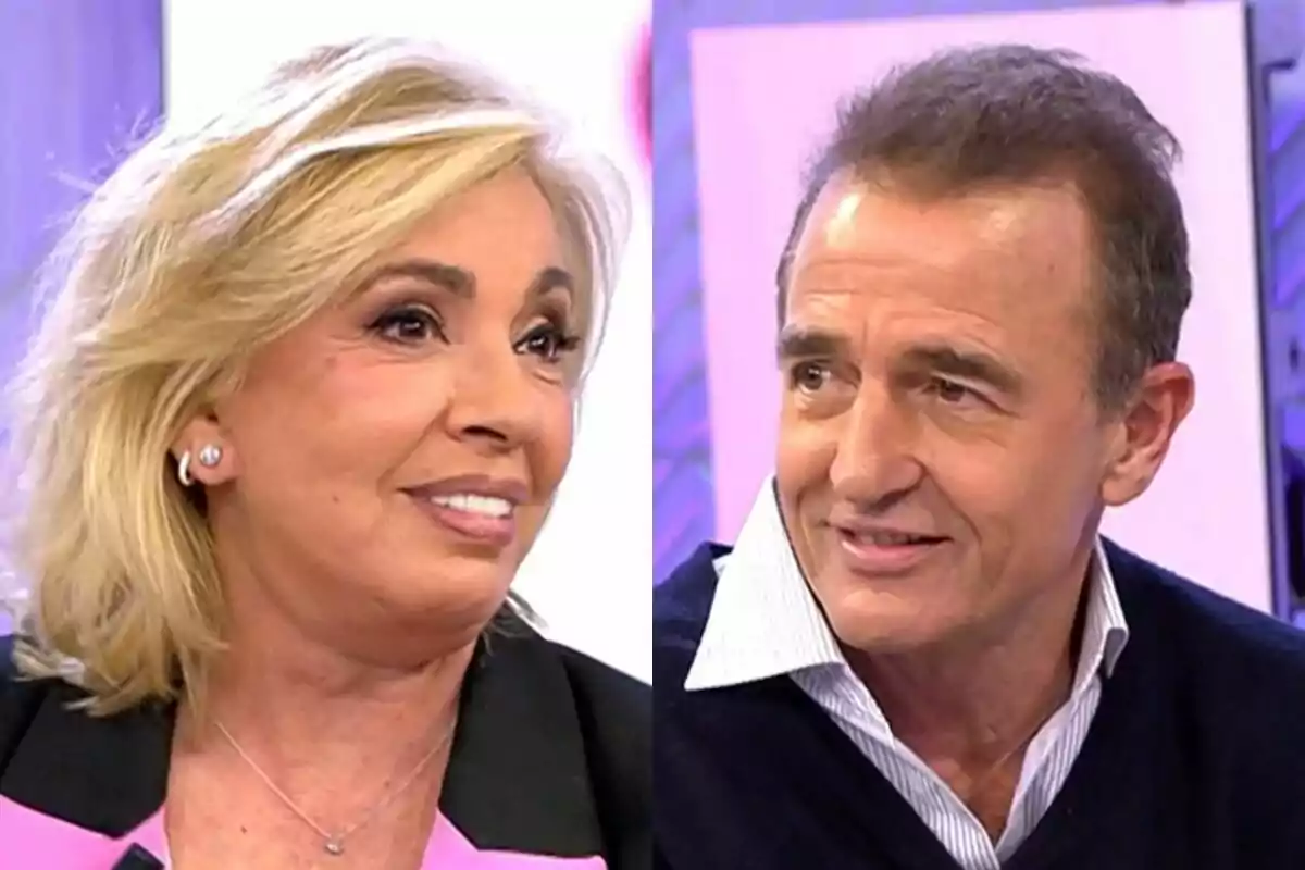 Carmen Borrego i Alessandro Lequio somrient durant una conversa a Vamos a ver.