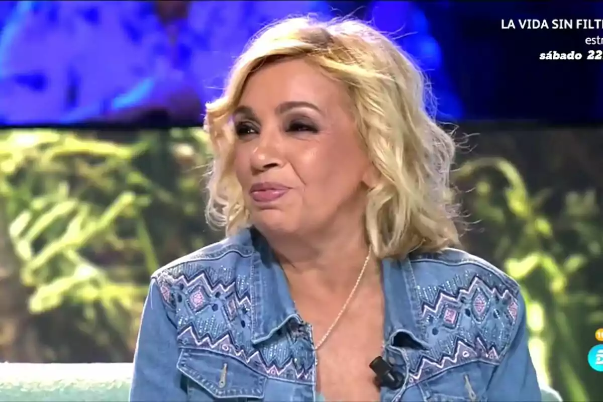 Captura de Carmen Borrego en el plató de Supervivientes Captura de Carmen Borrego en el plató de Supervivientes