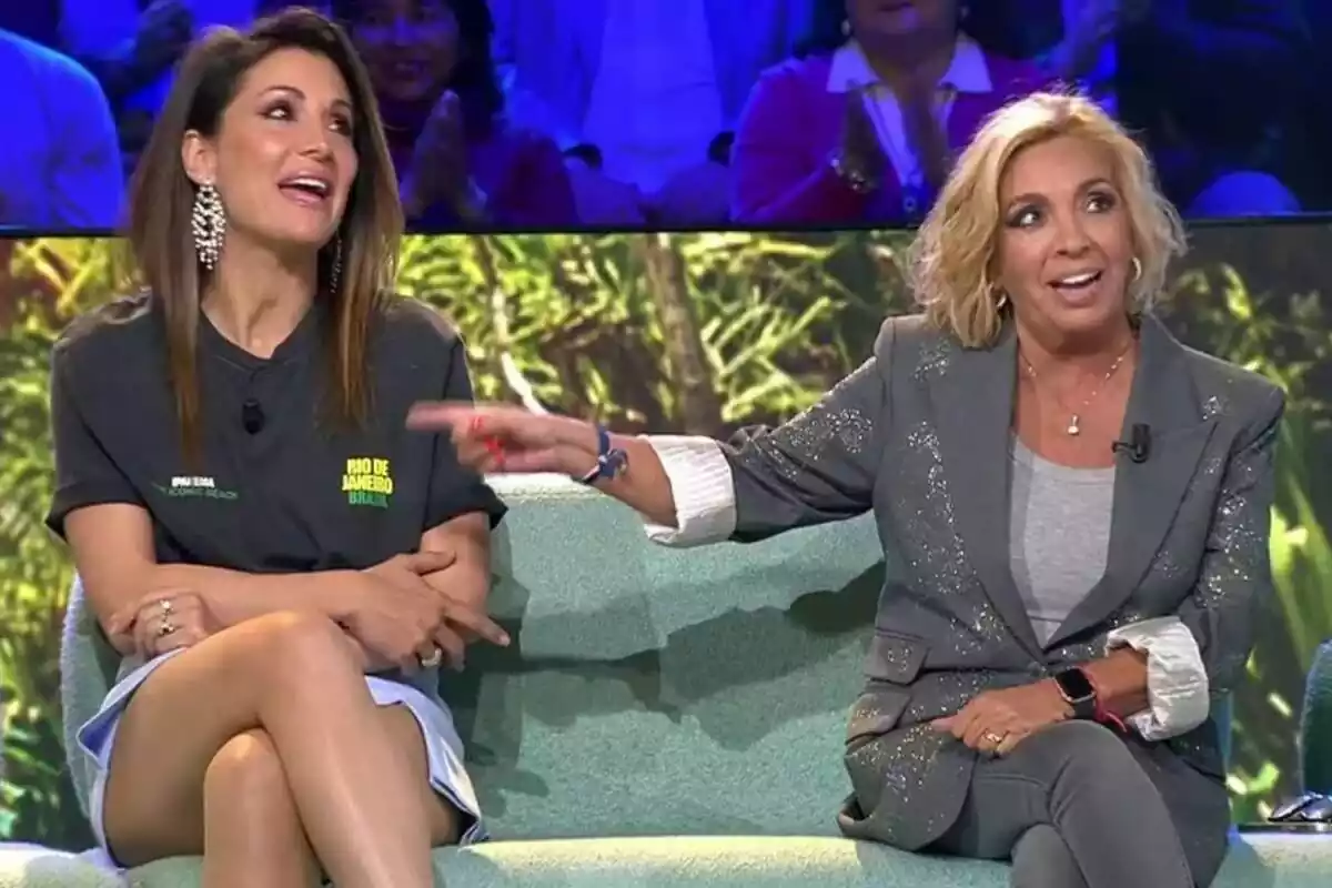 Captura de Nagore Robles y Carmen Borrego en su reencuentro en Supervivientes: Tierra de Nadie Captura de Nagore Robles y Carmen Borrego en su reencuentro en Supervivientes: Tierra de Nadie