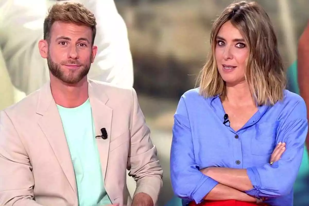 César Muñoz y Sandra Barneda mirando a cámara en Así es la vida César Muñoz y Sandra Barneda mirando a cámara en Así es la vida