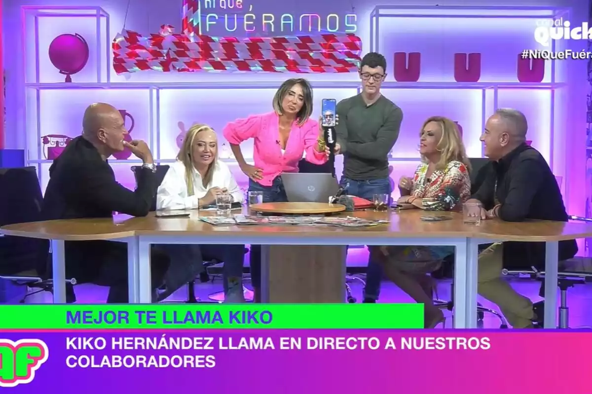 Captura de Ni que fuéramos con Kiko Hernández en videollamada: Kiko Matamoros, Belén Esteban, María Patiño, Lydia Lozano y Victor Sandoval Captura de Ni que fuéramos con Kiko Hernández en videollamada: Kiko Matamoros, Belén Esteban, María Patiño, Lydia Lozano y Victor Sandoval