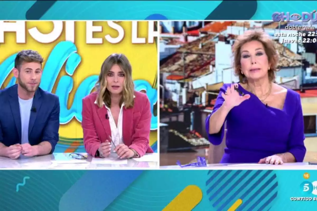 Captura de la conexión de Ana Rosa desde TardeAR con César Muñoz y Sandra Barneda en Así es la Vida de Telecinco Captura de la conexión de Ana Rosa desde TardeAR con César Muñoz y Sandra Barneda en Así es la Vida de Telecinco