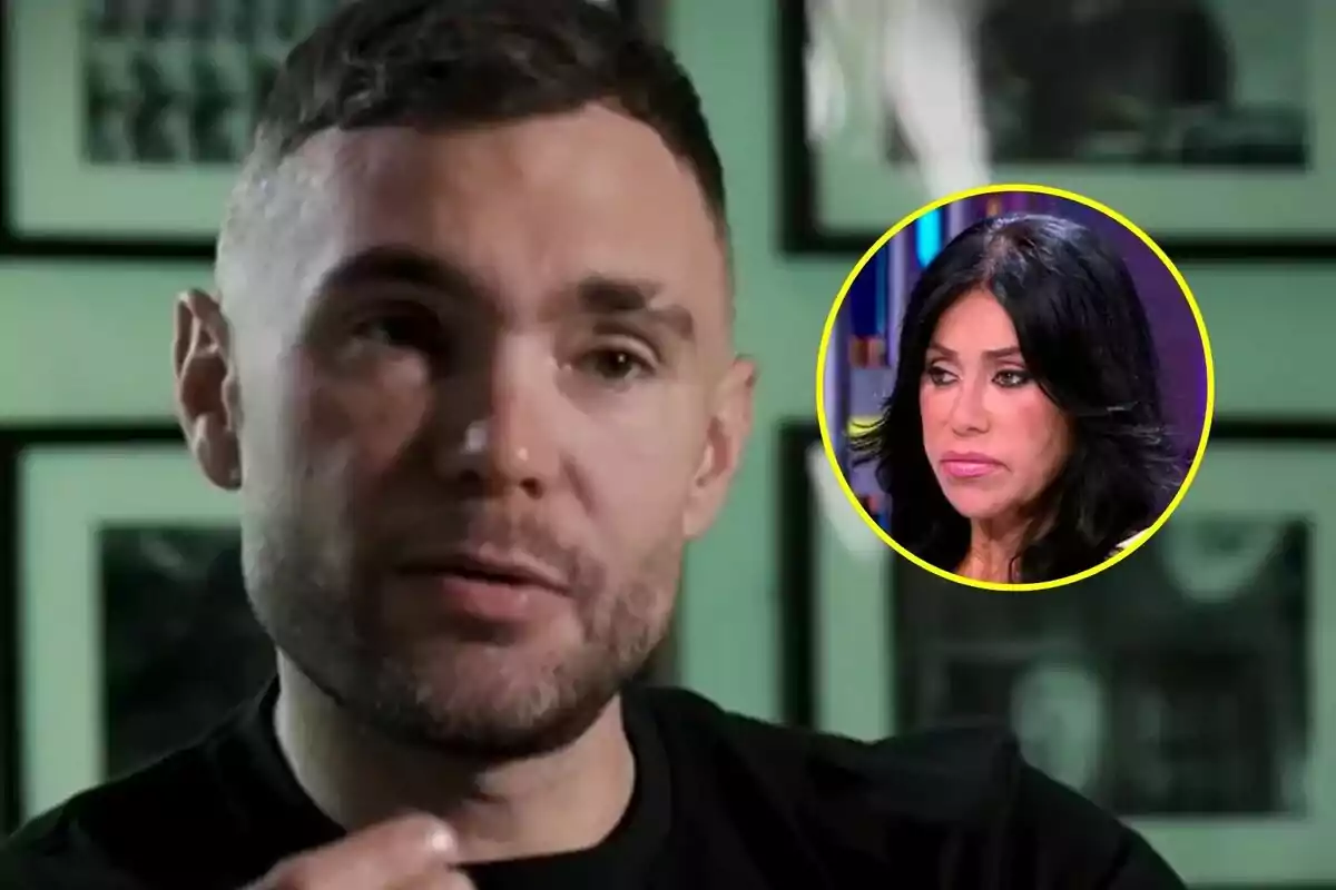 Cristian Suescun hablando en De Viernes en primer plano con una imagen circular de Maite Galdeano en la esquina superior derecha.