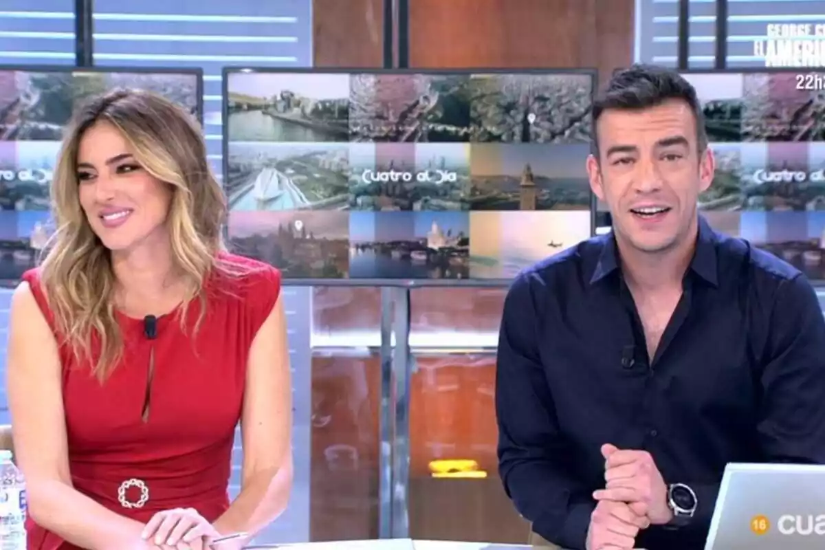 Captura de Verónica Dulanto y José Luis Vidal en el final de Cuatro al día Captura de Verónica Dulanto y José Luis Vidal en el final de Cuatro al día