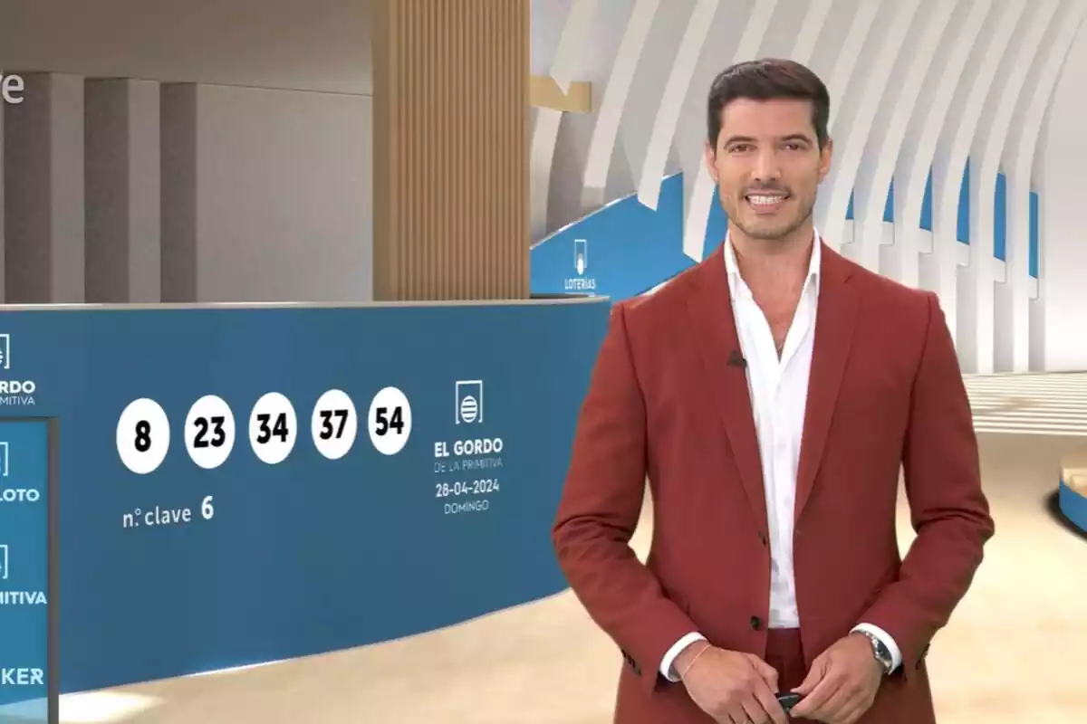 Captura de Diego Burbano como presentador de las loterías de RTVE Captura de Diego Burbano como presentador de las loterías de RTVE