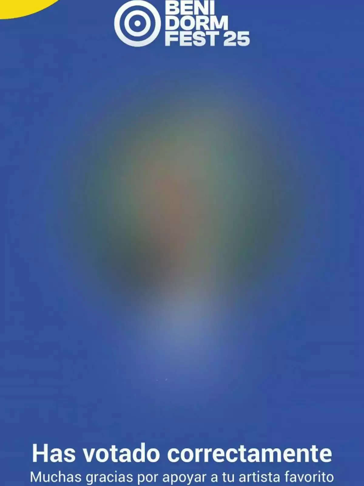 Imagen con fondo azul que muestra el logo de Benidorm Fest 25 en la parte superior y el texto Imagen con fondo azul que muestra el logo de Benidorm Fest 25 en la parte superior y el texto