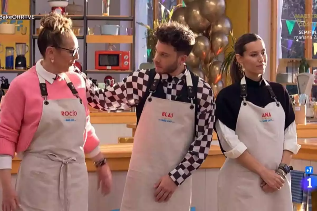 Captura de Rocio Carrasco, Blas Cantó y Ana Boyer como finalistas de Bake Off Captura de Rocio Carrasco, Blas Cantó y Ana Boyer como finalistas de Bake Off