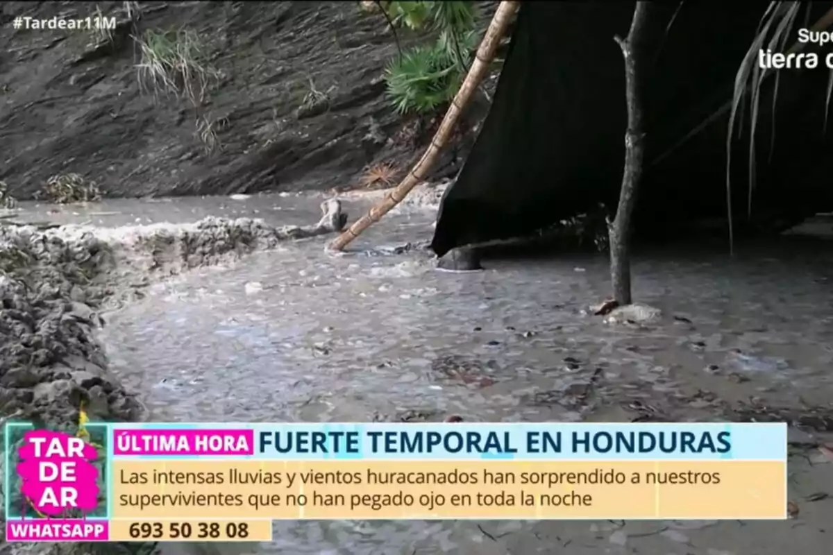 Imagen emitida en Tardear de un fuerte temporal en Honduras con intensas lluvias y vientos huracanados que han afectado a los concusantes de Supervivientes durante la noche. Imagen emitida en Tardear de un fuerte temporal en Honduras con intensas lluvias y vientos huracanados que han afectado a los concusantes de Supervivientes durante la noche.