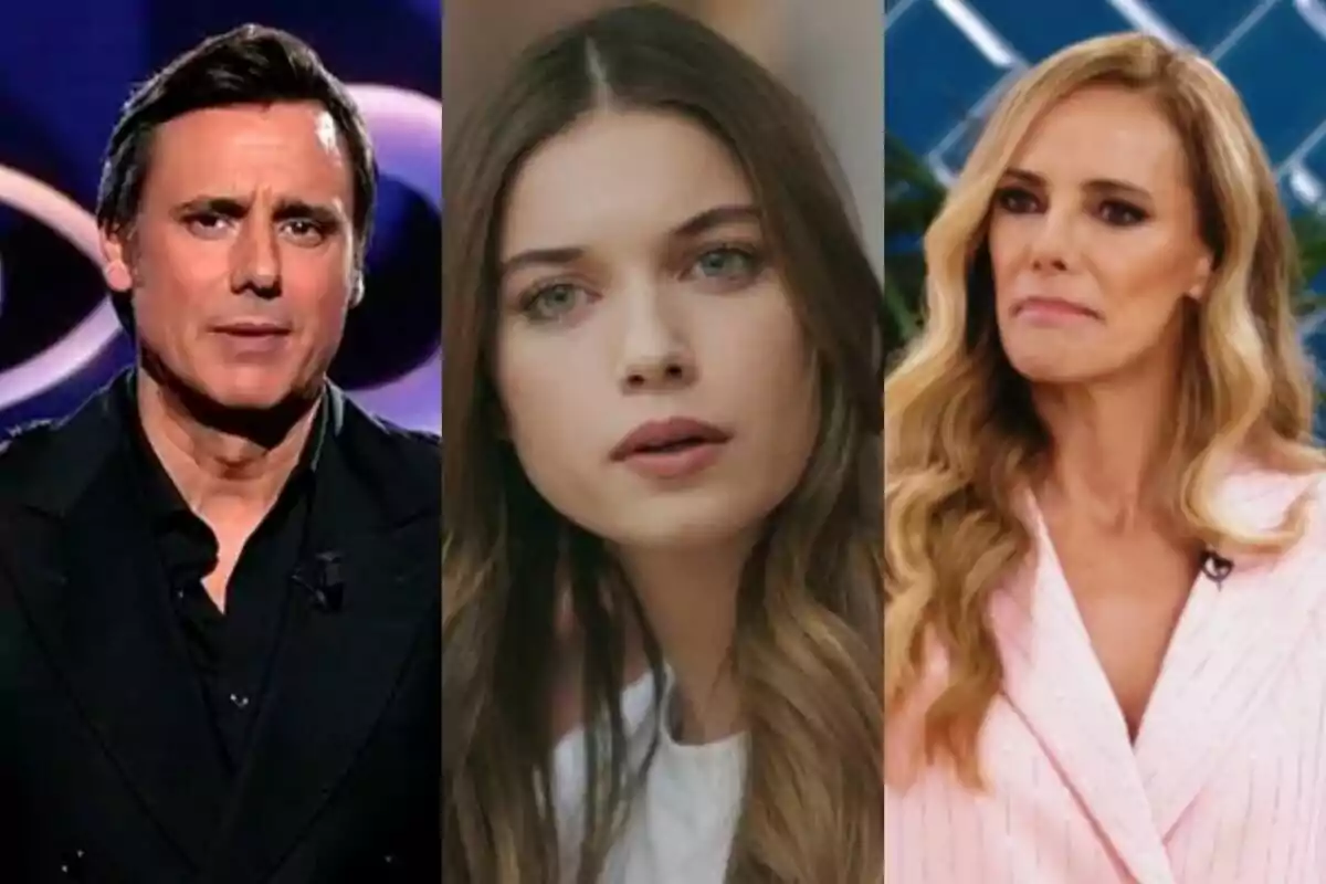 Collage de Ion Aramendi a GH DUO a l'esquerra, Seyran a Una nova vida al centre i Paula Vázquez a Bake Off: Famosos al forn a la dreta.