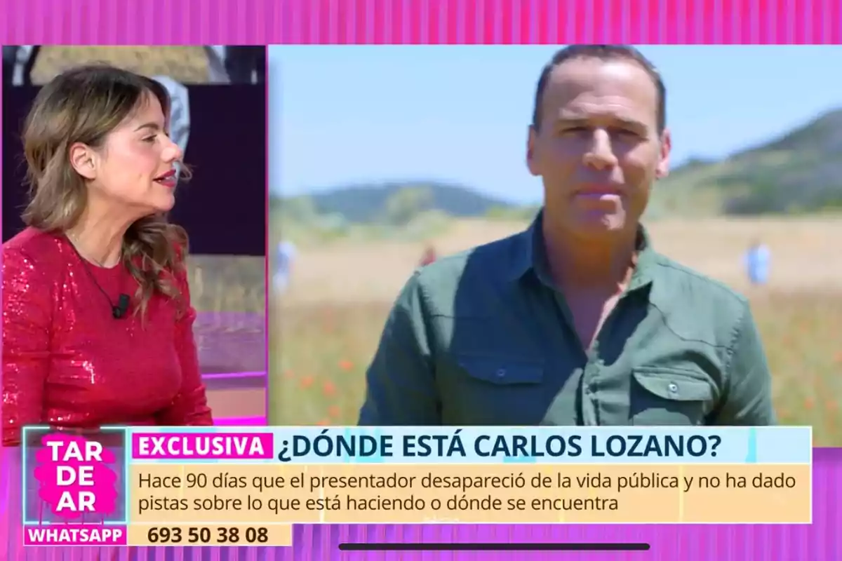 Mónica Hoyos és a 'TardeAR', que discuteix la desaparició de Carlos Lozano, que porta 90 dies fora de la vida pública sense donar pistes sobre el seu parador. Mónica Hoyos és a 'TardeAR', que discuteix la desaparició de Carlos Lozano, que porta 90 dies fora de la vida pública sense donar pistes sobre el seu parador.