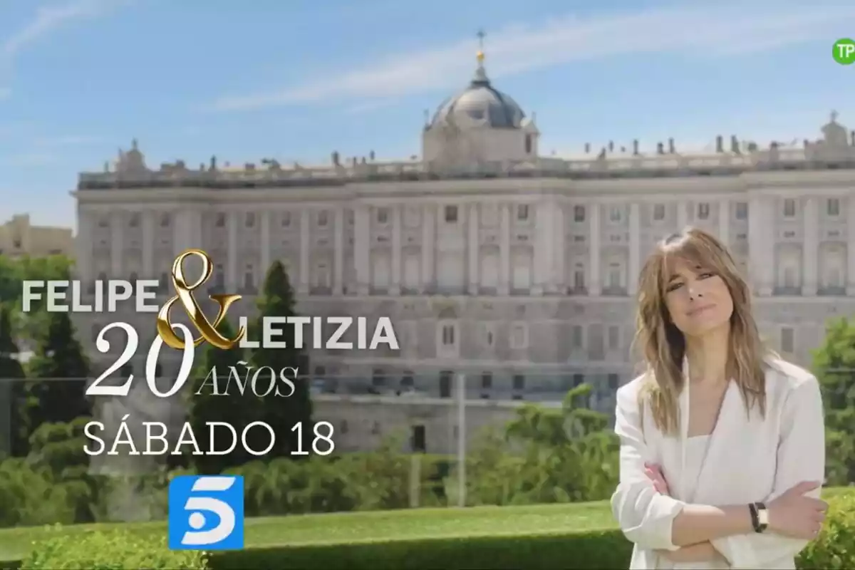 Captura de Isabel Jiménez en la promo del documental Felipe y Letizia, 20 años de Telecinco Captura de Isabel Jiménez en la promo del documental Felipe y Letizia, 20 años de Telecinco