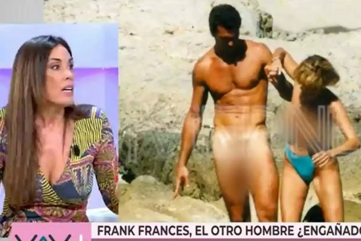 Isabel Rábago en Vamos a ver comentando una fotografía con Bárbara Rey y Frank Francés pixelados. Isabel Rábago en Vamos a ver comentando una fotografía con Bárbara Rey y Frank Francés pixelados.