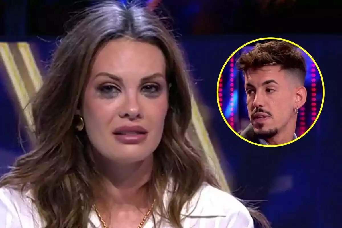 Jessica Bueno con expresión seria y maquillaje corrido en De Viernes aparece en primer plano mientras Luitingo es mostrado en un círculo amarillo en la esquina superior derecha.