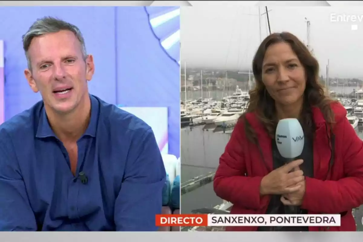 Joaquín Prat al plató de Vamos a ver i Carmen Chao en un port esportiu a Sanxenxo, Pontevedra. Joaquín Prat al plató de Vamos a ver i Carmen Chao en un port esportiu a Sanxenxo, Pontevedra.