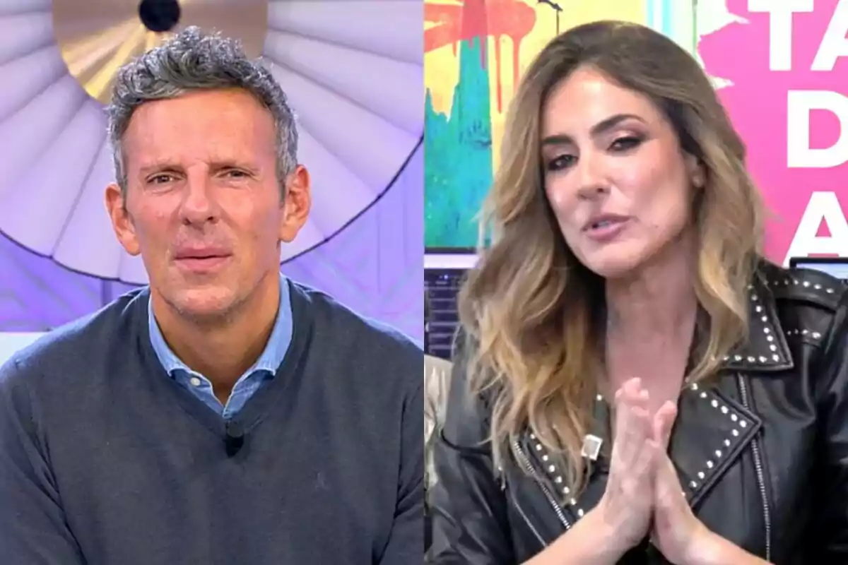 Dos personas en Vamos a ver, Joaquín Prat lleva un suéter gris y Verónica Dulanto una chaqueta de cuero negra. Dos personas en Vamos a ver, Joaquín Prat lleva un suéter gris y Verónica Dulanto una chaqueta de cuero negra.