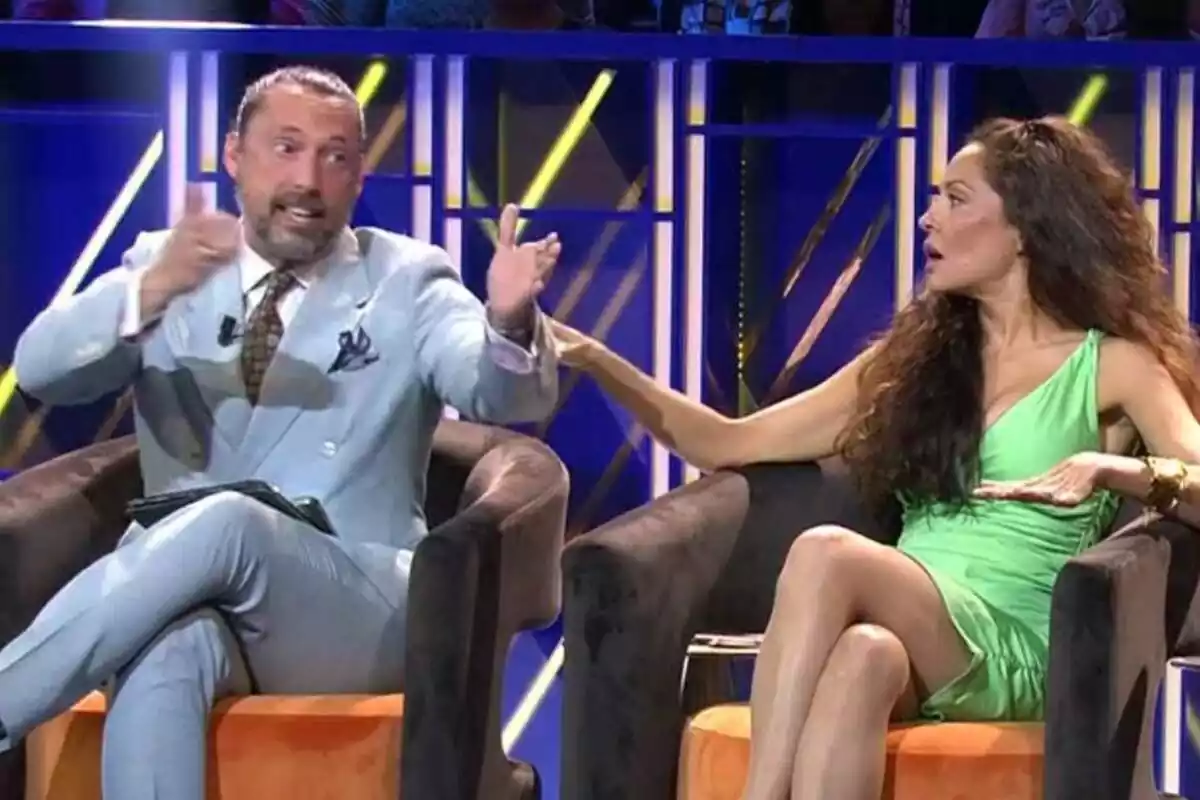 Captura de José Antonio León discutiendo con Patricia Pérez en el plató de De Viernes Captura de José Antonio León discutiendo con Patricia Pérez en el plató de De Viernes