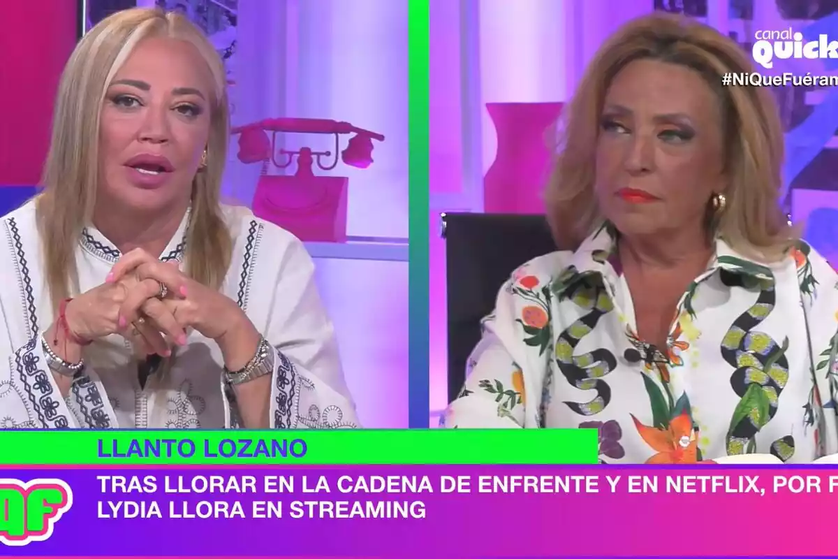 Captura de Lydia Lozano llorando junto a Belén Esteban en Ni que fuéramos Captura de Lydia Lozano llorando junto a Belén Esteban en Ni que fuéramos