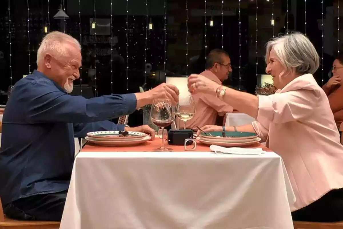 Captura de Marino y Manuela en su cita de First Dates Captura de Marino y Manuela en su cita de First Dates