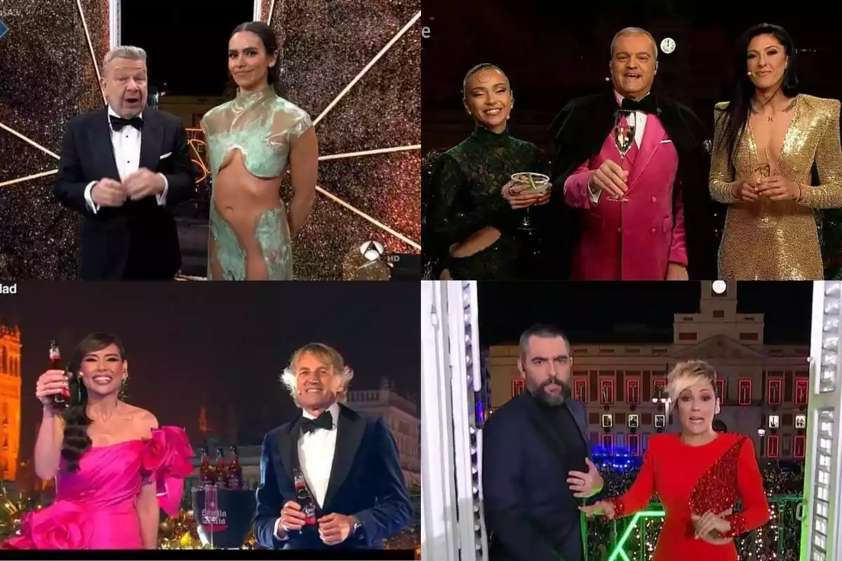 Montaje de las Campanadas de Antena 3, Telecinco, RTVE y La Sexta Montaje de las Campanadas de Antena 3, Telecinco, RTVE y La Sexta