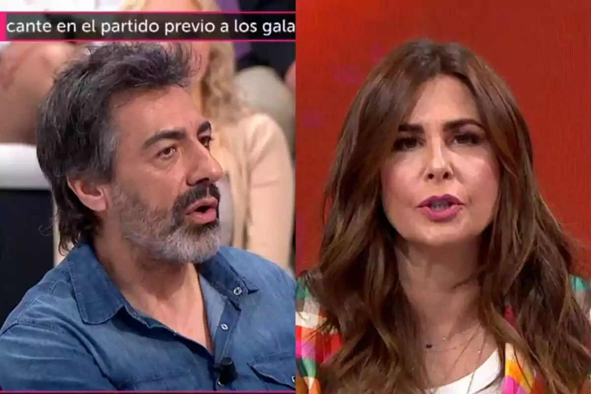 Juan del Val i Nuria Roca conversen en un programa de televisió, una d'elles porta una camisa texana i l'altra té els cabells llargs i solts.